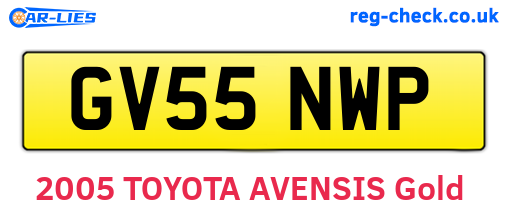 GV55NWP are the vehicle registration plates.