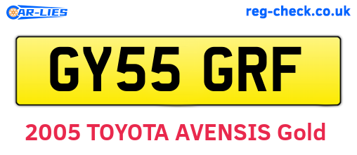 GY55GRF are the vehicle registration plates.