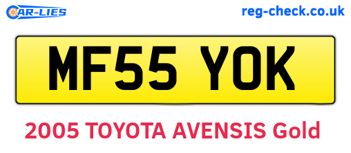 MF55YOK are the vehicle registration plates.