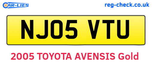 NJ05VTU are the vehicle registration plates.