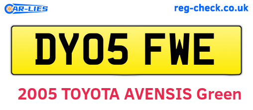 DY05FWE are the vehicle registration plates.