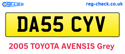 DA55CYV are the vehicle registration plates.