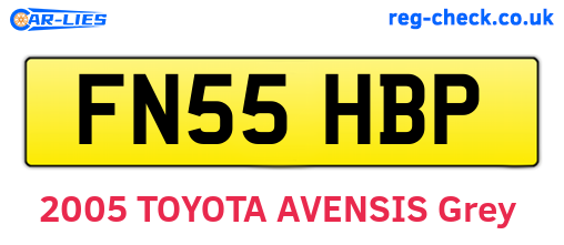 FN55HBP are the vehicle registration plates.
