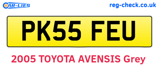 PK55FEU are the vehicle registration plates.