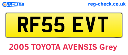 RF55EVT are the vehicle registration plates.