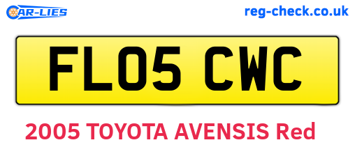 FL05CWC are the vehicle registration plates.