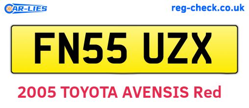 FN55UZX are the vehicle registration plates.