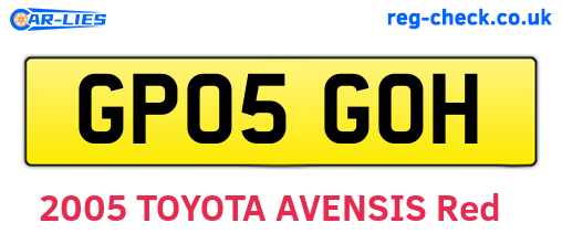 GP05GOH are the vehicle registration plates.