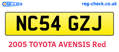 NC54GZJ are the vehicle registration plates.