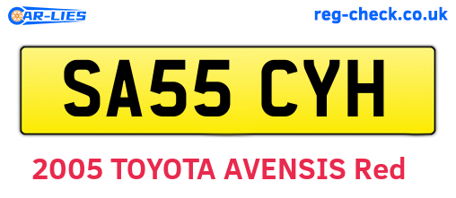 SA55CYH are the vehicle registration plates.