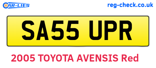 SA55UPR are the vehicle registration plates.