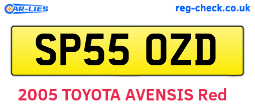 SP55OZD are the vehicle registration plates.