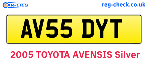 AV55DYT are the vehicle registration plates.