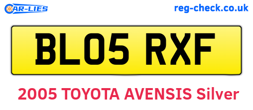 BL05RXF are the vehicle registration plates.