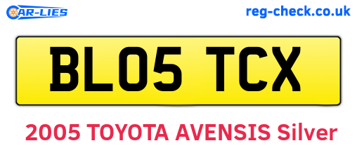 BL05TCX are the vehicle registration plates.