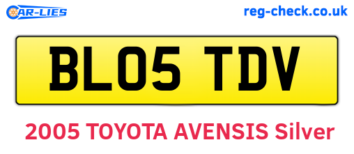 BL05TDV are the vehicle registration plates.