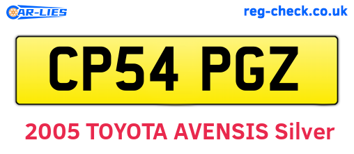 CP54PGZ are the vehicle registration plates.