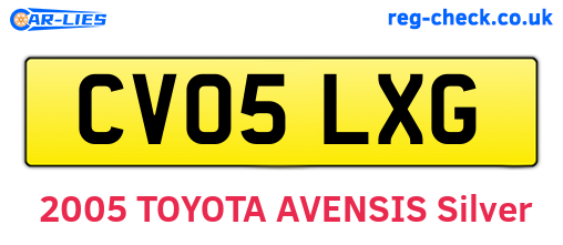 CV05LXG are the vehicle registration plates.