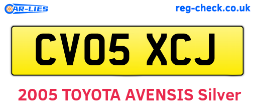 CV05XCJ are the vehicle registration plates.
