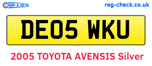 DE05WKU are the vehicle registration plates.