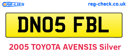 DN05FBL are the vehicle registration plates.