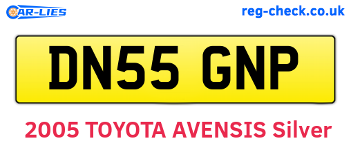 DN55GNP are the vehicle registration plates.