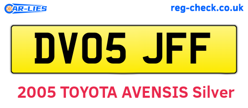 DV05JFF are the vehicle registration plates.