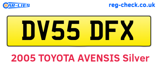 DV55DFX are the vehicle registration plates.