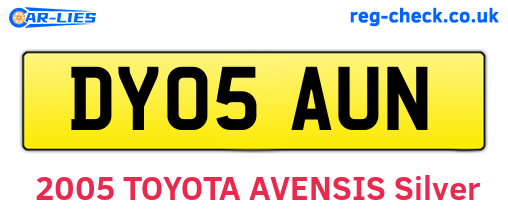 DY05AUN are the vehicle registration plates.