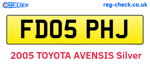 FD05PHJ are the vehicle registration plates.