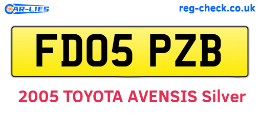 FD05PZB are the vehicle registration plates.