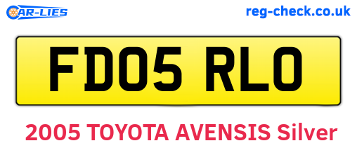 FD05RLO are the vehicle registration plates.