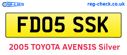 FD05SSK are the vehicle registration plates.
