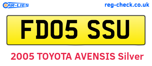 FD05SSU are the vehicle registration plates.