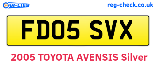 FD05SVX are the vehicle registration plates.