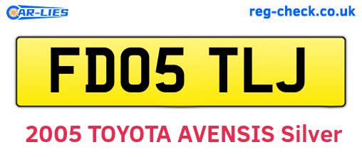 FD05TLJ are the vehicle registration plates.