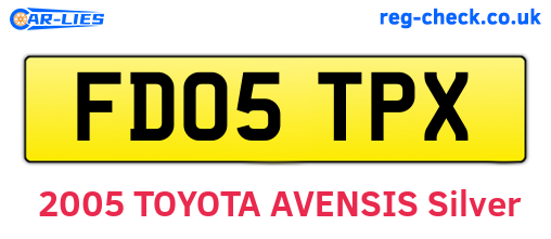 FD05TPX are the vehicle registration plates.