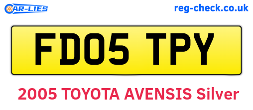 FD05TPY are the vehicle registration plates.