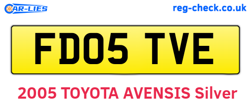 FD05TVE are the vehicle registration plates.