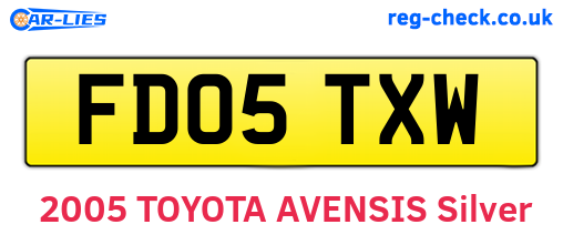 FD05TXW are the vehicle registration plates.