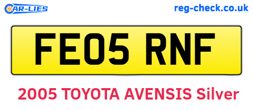 FE05RNF are the vehicle registration plates.