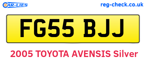 FG55BJJ are the vehicle registration plates.