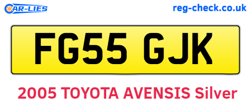 FG55GJK are the vehicle registration plates.