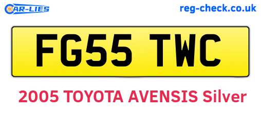 FG55TWC are the vehicle registration plates.
