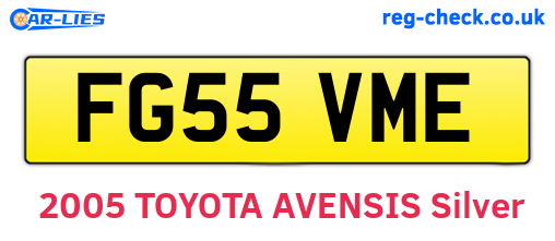 FG55VME are the vehicle registration plates.