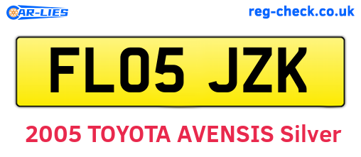 FL05JZK are the vehicle registration plates.