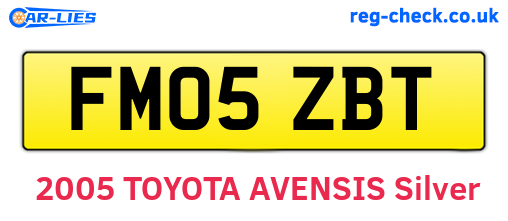 FM05ZBT are the vehicle registration plates.