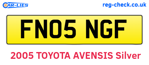 FN05NGF are the vehicle registration plates.