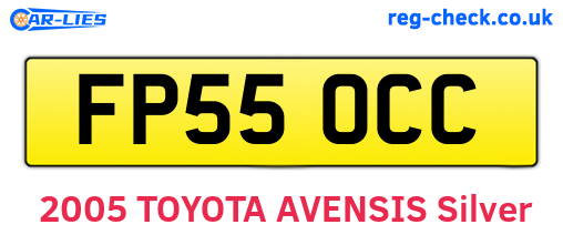 FP55OCC are the vehicle registration plates.