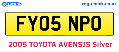 FY05NPO are the vehicle registration plates.